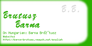 brutusz barna business card